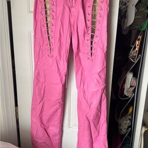 I.AM.GIA Vibrant Pink Lace-Up Trousers